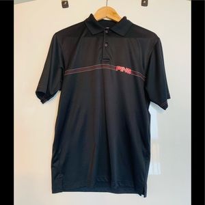 Ping golf shirt black and pink